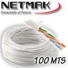 Rollo de cable UTP CAT 6 INTERIOR x 100Metros Netmak NM-UTP3
