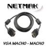 Cable VGA Macho-Macho 3 Mtrs c/filtro Netmak  NM-C183